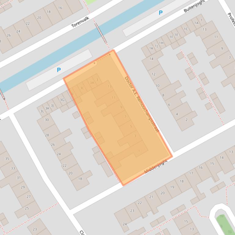 Kaart van postcodegebied 2235AH.