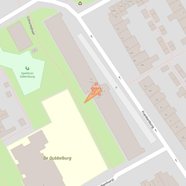 Kaart van postcodegebied 2235AM.