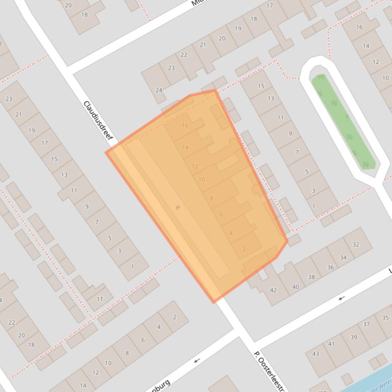 Kaart van postcodegebied 2235AT.