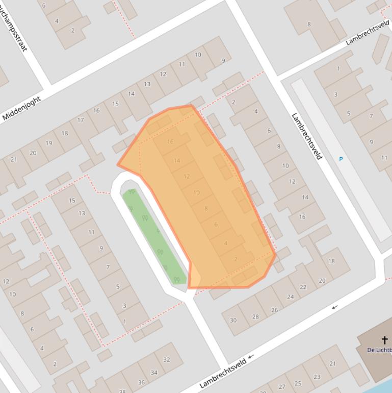 Kaart van postcodegebied 2235BB.
