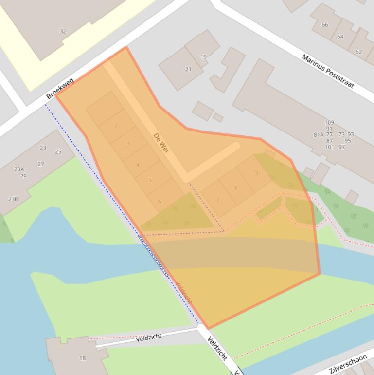 Kaart van postcodegebied 2235BL.