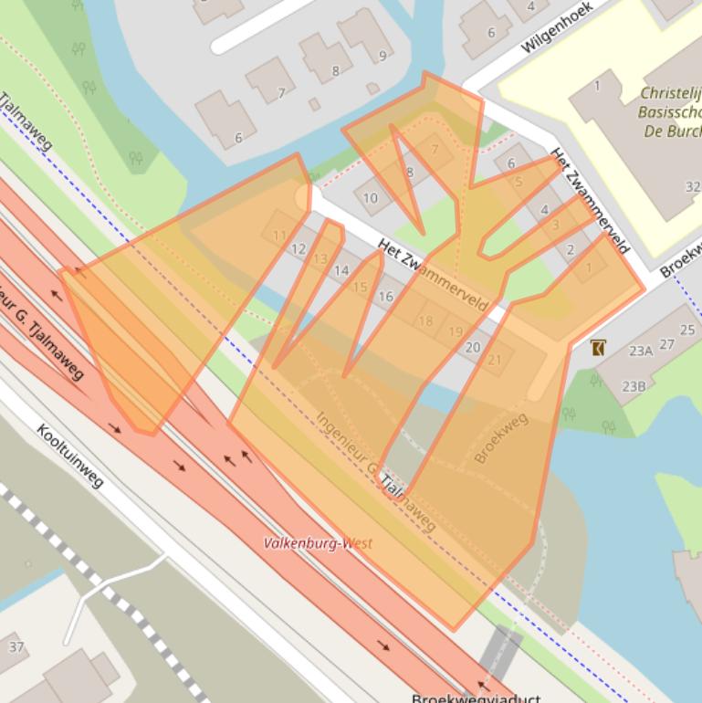 Kaart van postcodegebied 2235BN.