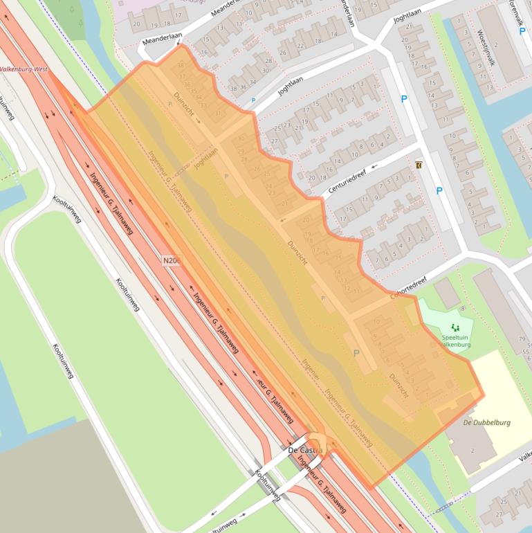 Kaart van postcodegebied 2235BV.