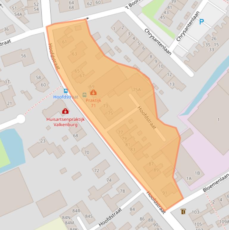 Kaart van postcodegebied 2235CD.