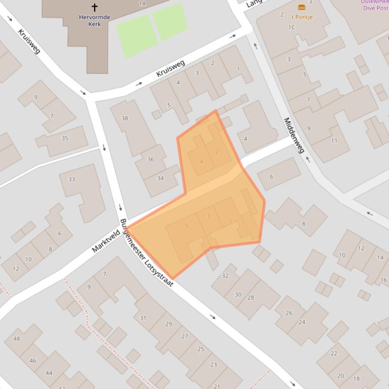 Kaart van postcodegebied 2235CV.