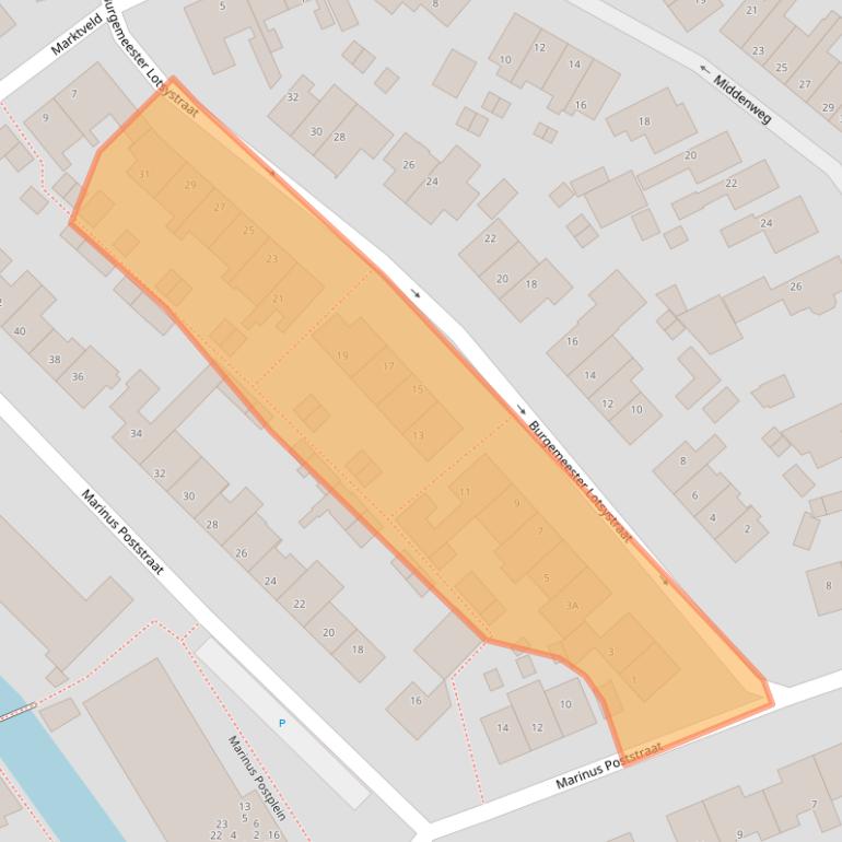 Kaart van postcodegebied 2235CX.