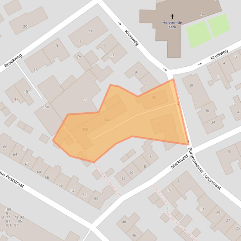 Kaart van postcodegebied 2235CZ.