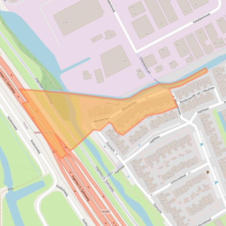 Kaart van postcodegebied 2235DD.