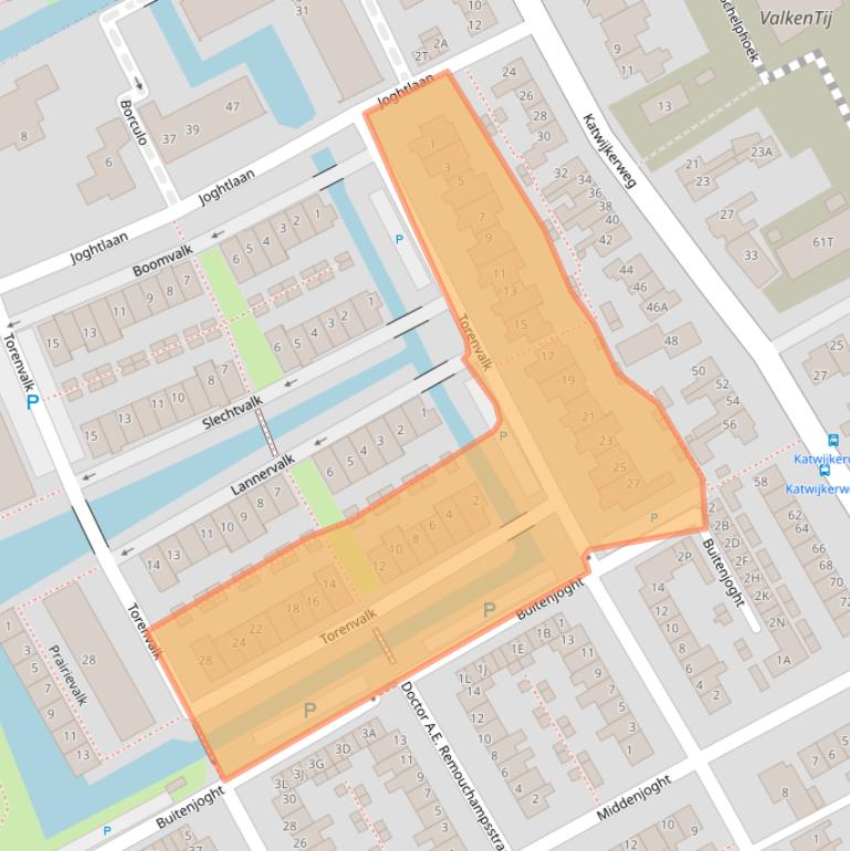 Kaart van postcodegebied 2235DK.