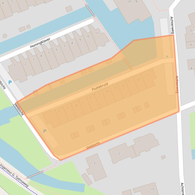 Kaart van postcodegebied 2235DT.