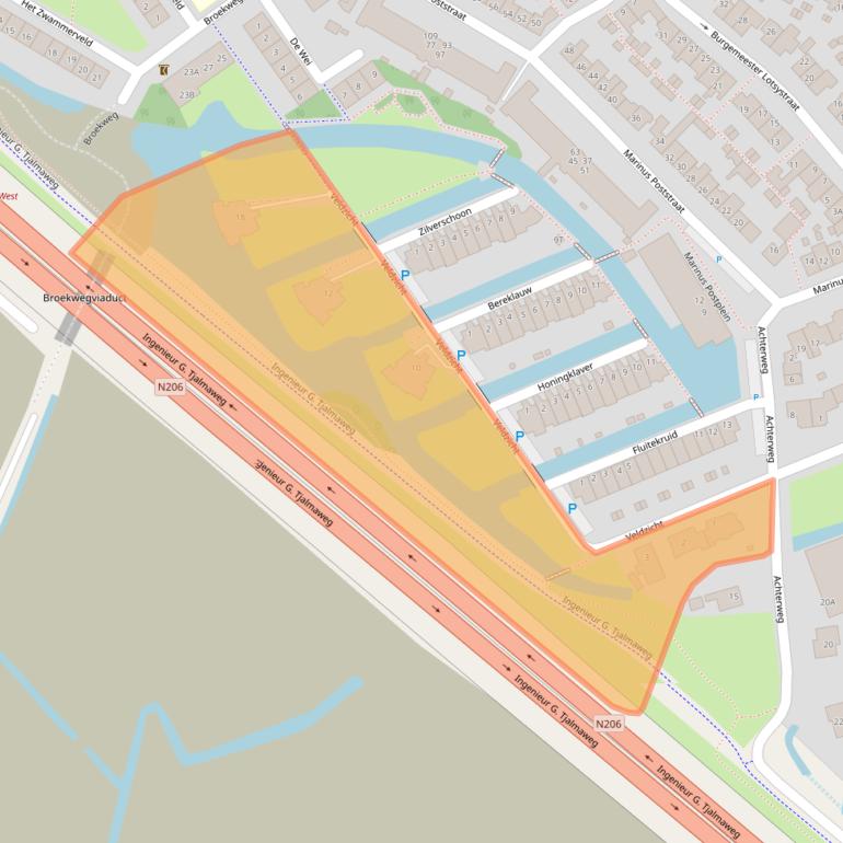 Kaart van postcodegebied 2235DZ.