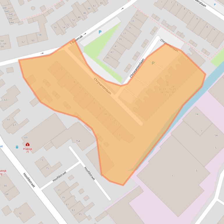 Kaart van postcodegebied 2235EL.
