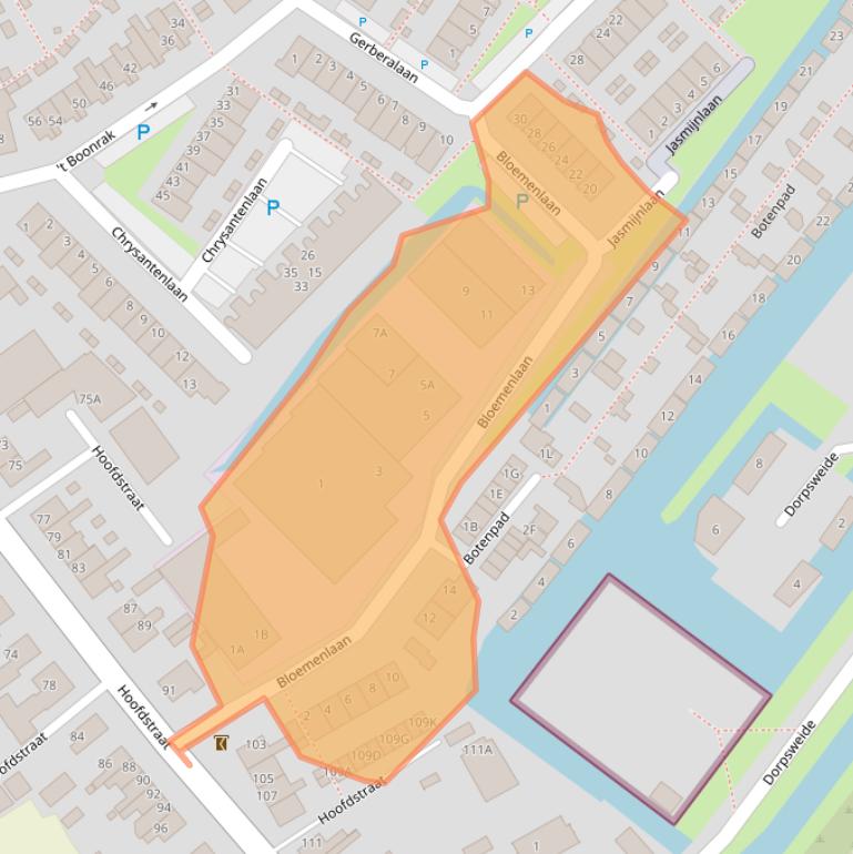 Kaart van postcodegebied 2235EM.