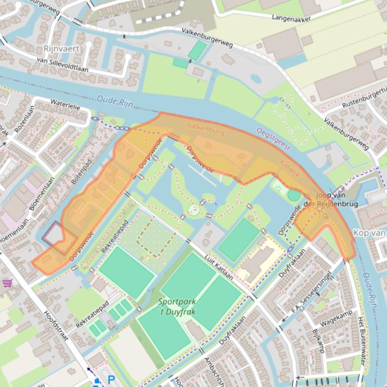 Kaart van postcodegebied 2235EX.