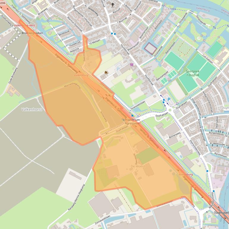 Kaart van postcodegebied 2235SB.