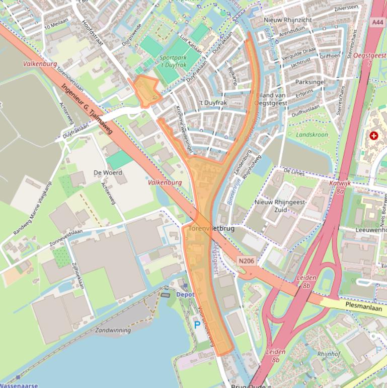 Kaart van postcodegebied 2235SE.