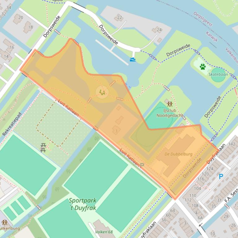 Kaart van postcodegebied 2235SN.