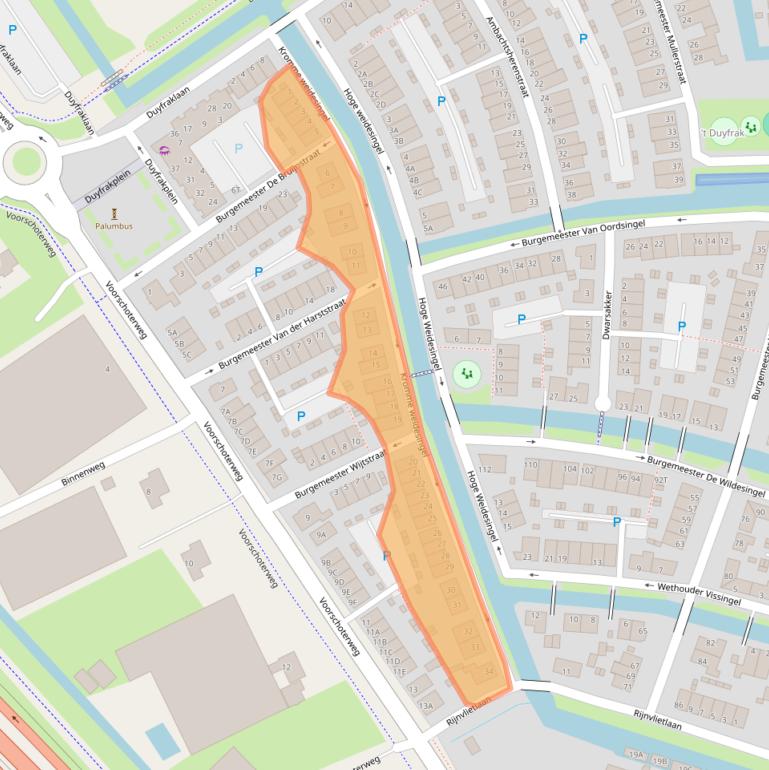 Kaart van postcodegebied 2235SZ.