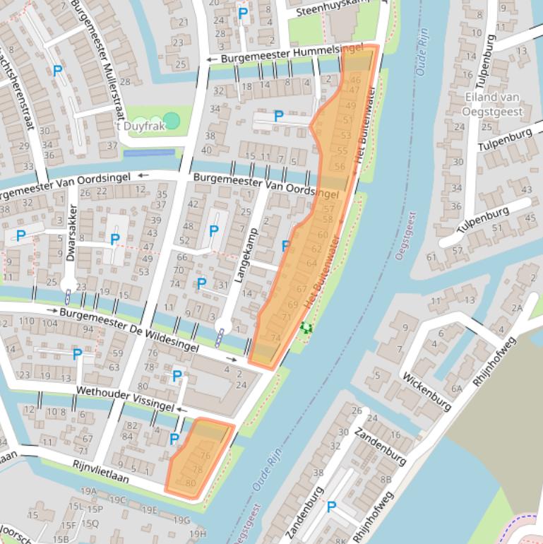Kaart van postcodegebied 2235TB.