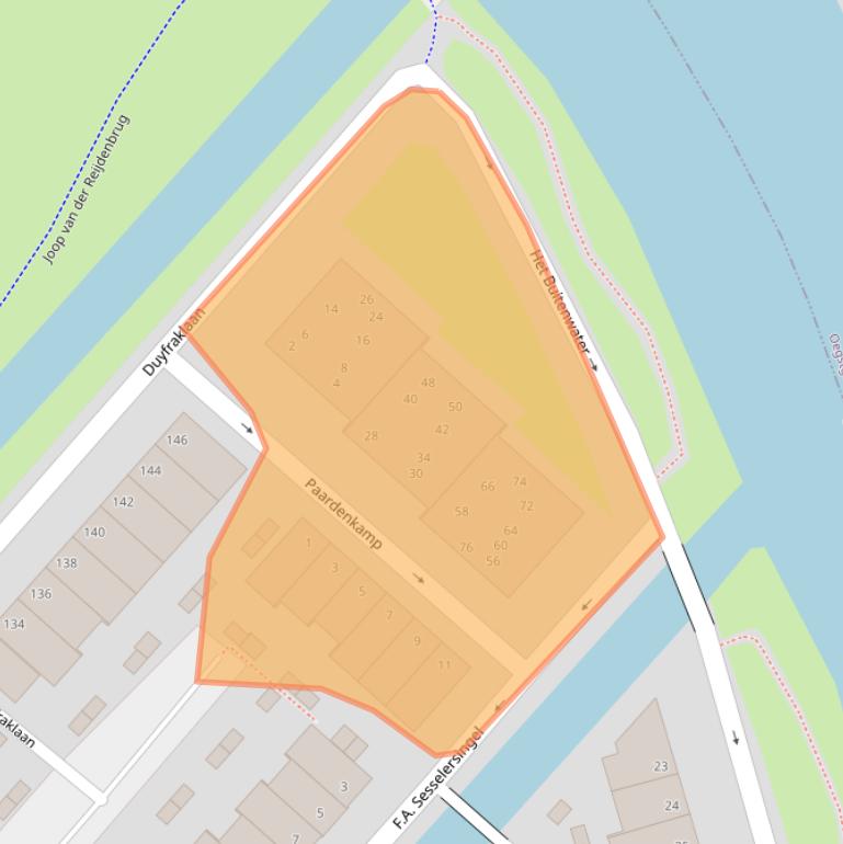 Kaart van postcodegebied 2235TD.