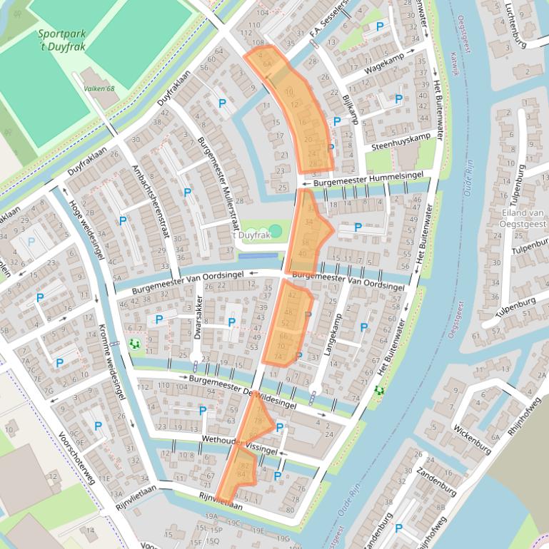 Kaart van postcodegebied 2235TT.