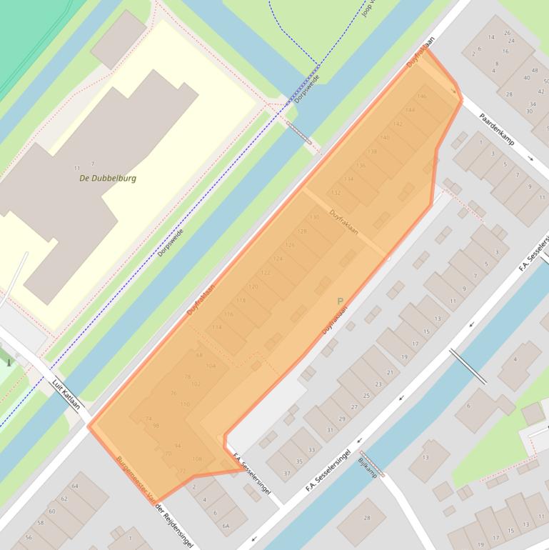 Kaart van postcodegebied 2235TV.