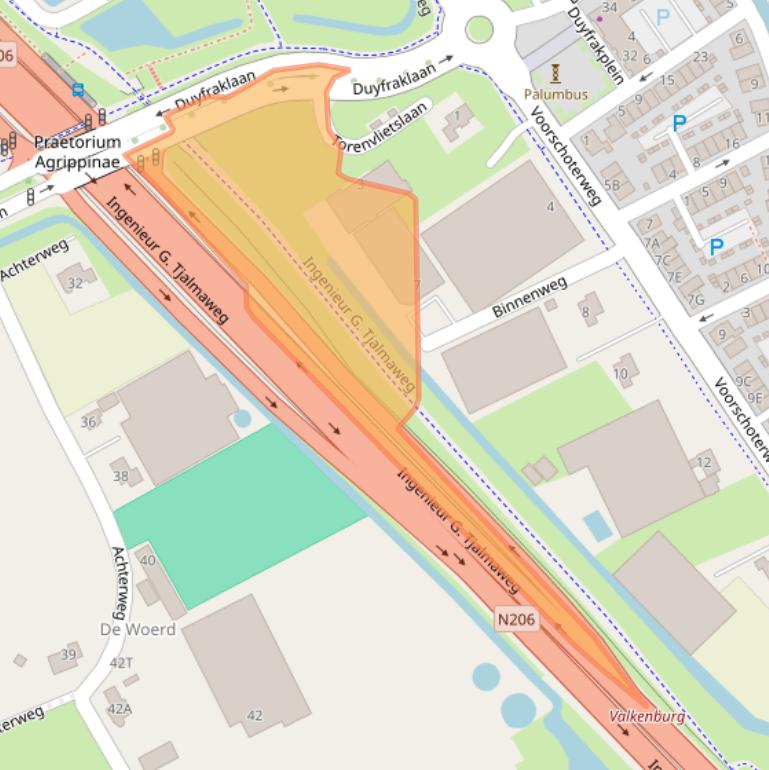Kaart van postcodegebied 2235TZ.