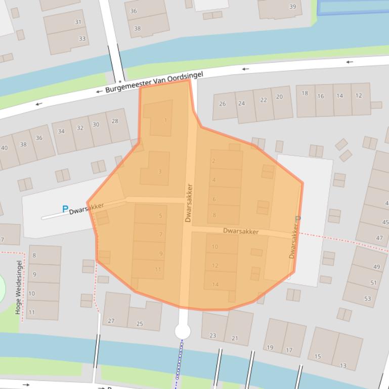 Kaart van postcodegebied 2235VC.