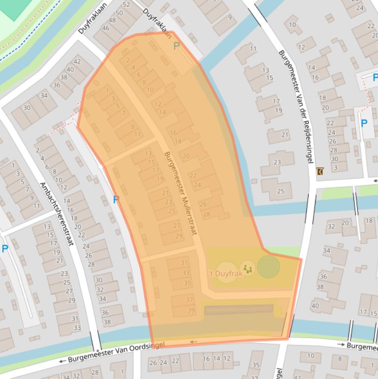 Kaart van postcodegebied 2235VG.
