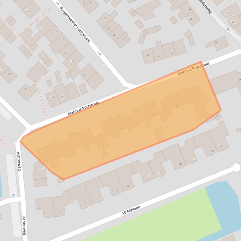 Kaart van postcodegebied 2235XA.