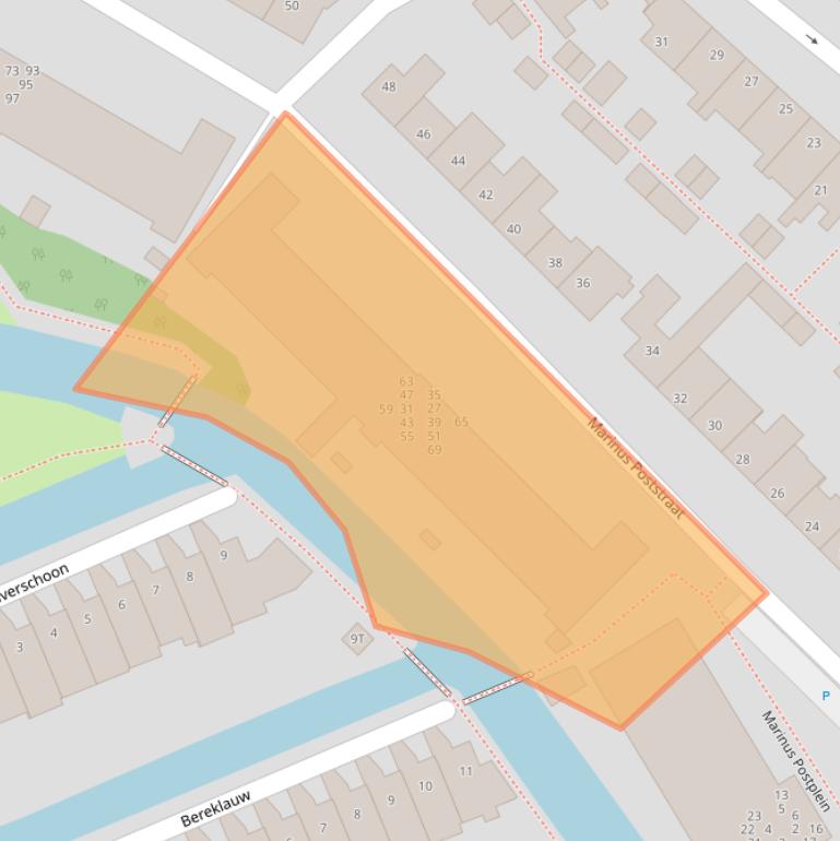 Kaart van postcodegebied 2235XB.