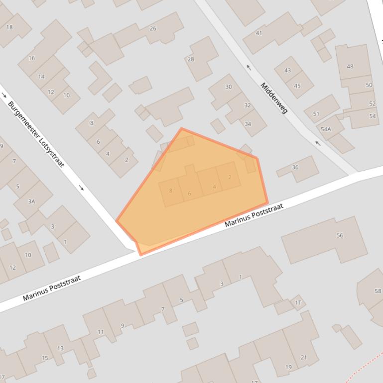 Kaart van postcodegebied 2235XD.