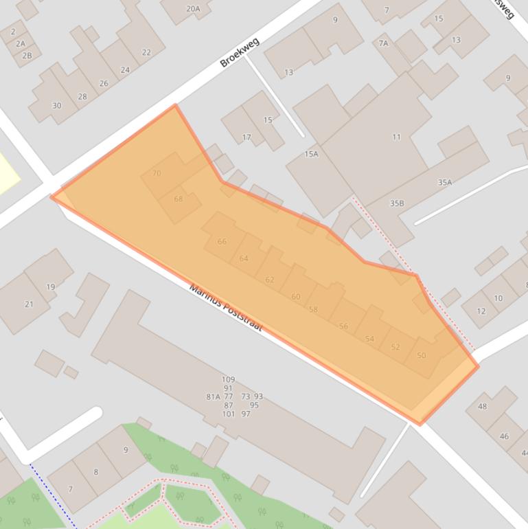 Kaart van postcodegebied 2235XG.