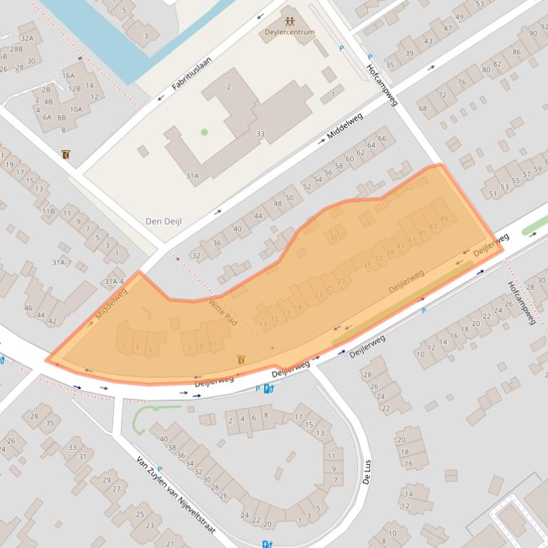 Kaart van postcodegebied 2241AA.