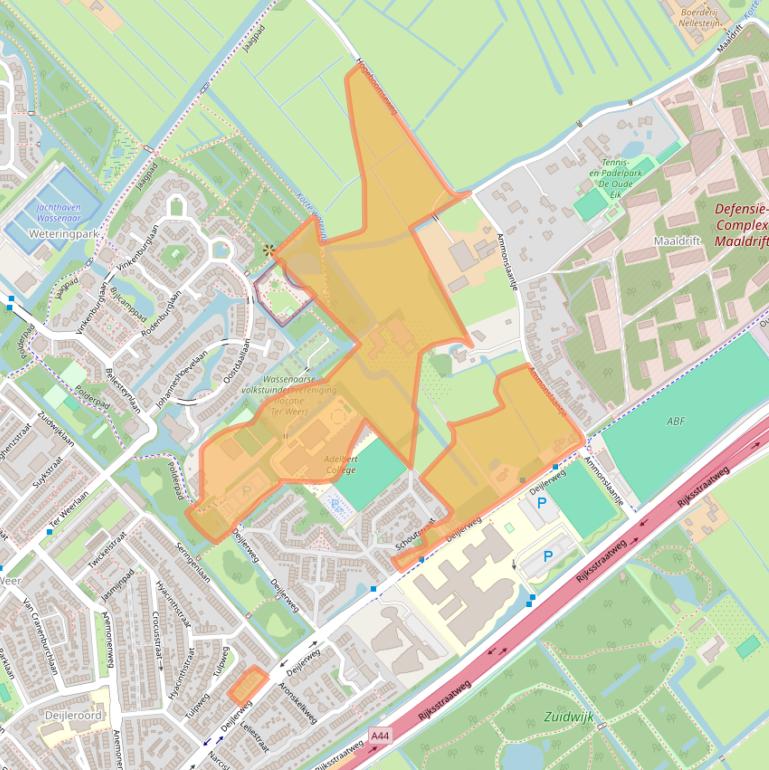 Kaart van postcodegebied 2241AE.