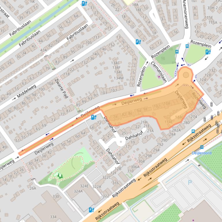 Kaart van postcodegebied 2241AJ.