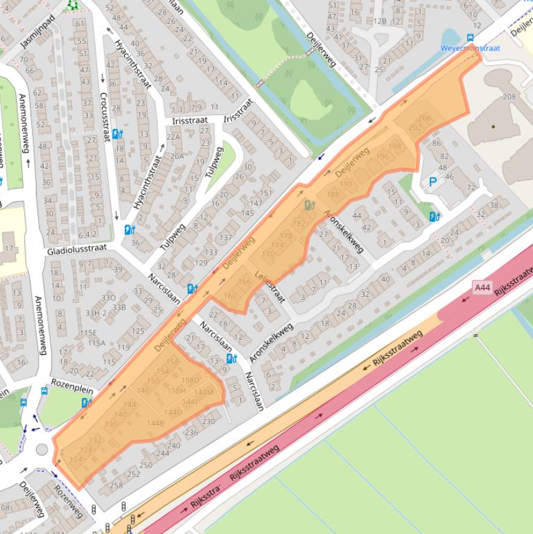 Kaart van postcodegebied 2241AK.