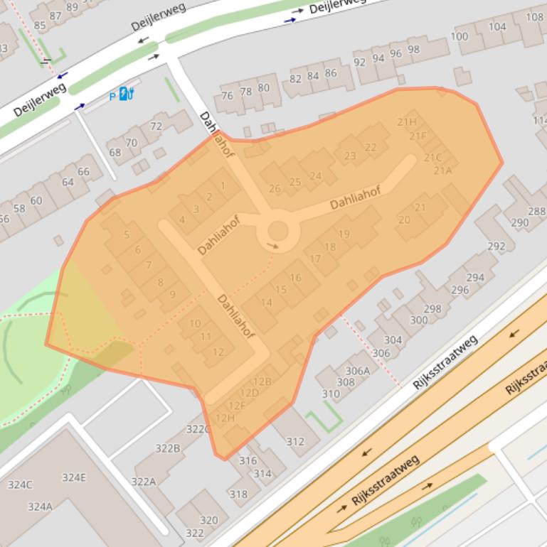 Kaart van postcodegebied 2241AX.