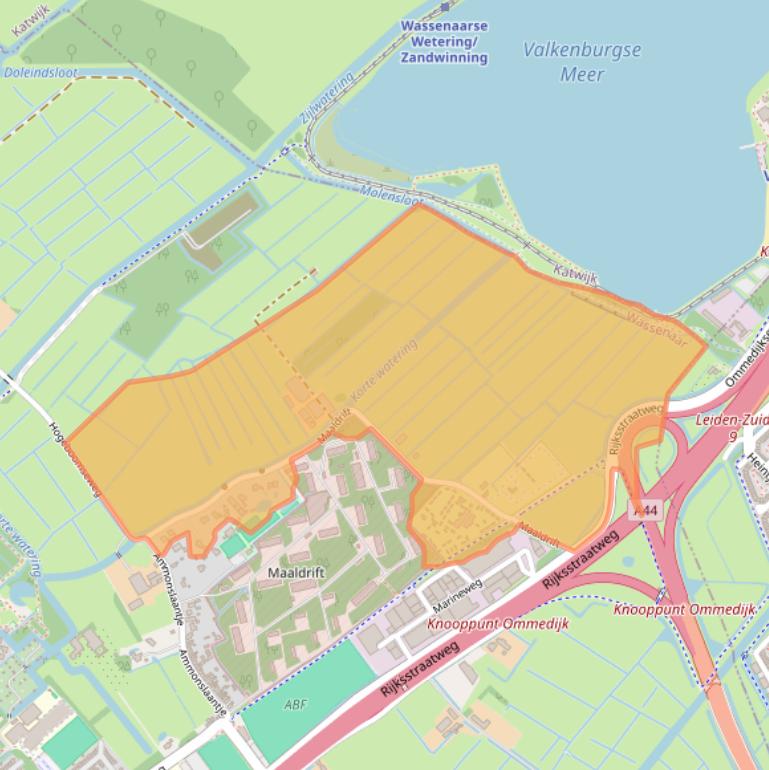 Kaart van postcodegebied 2241BN.