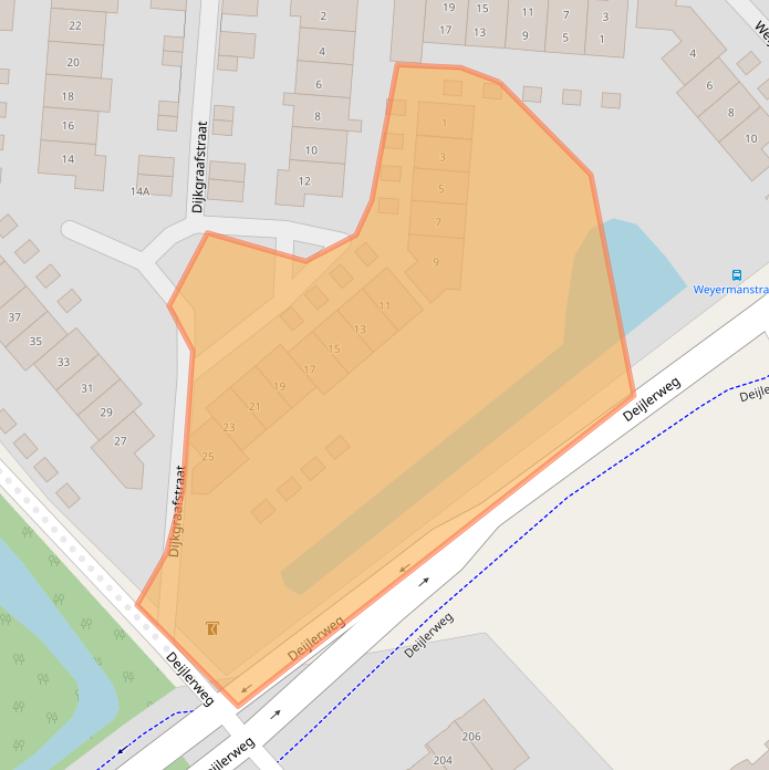 Kaart van postcodegebied 2241CJ.