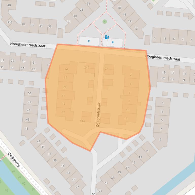 Kaart van postcodegebied 2241CL.