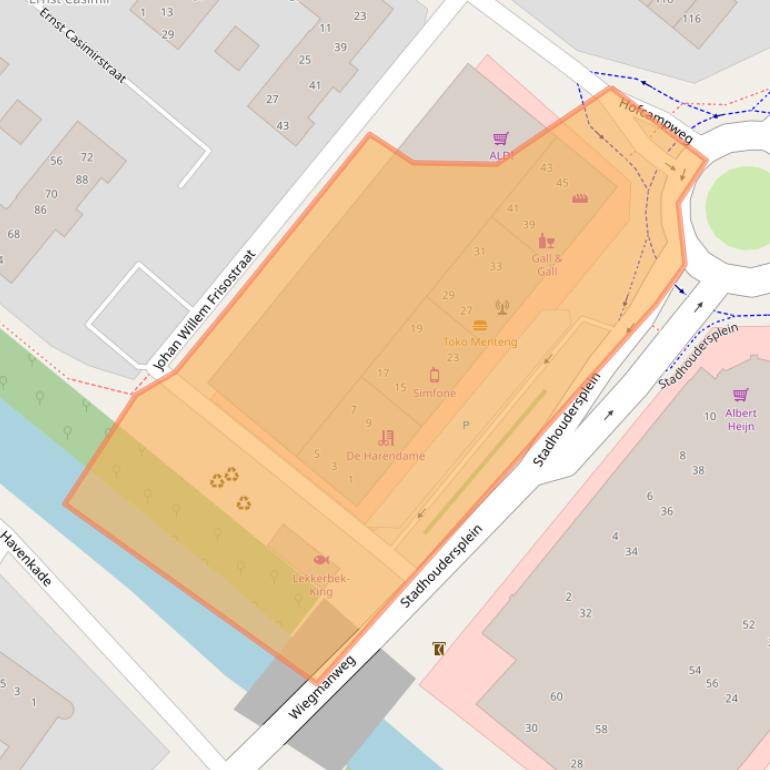 Kaart van postcodegebied 2241EA.