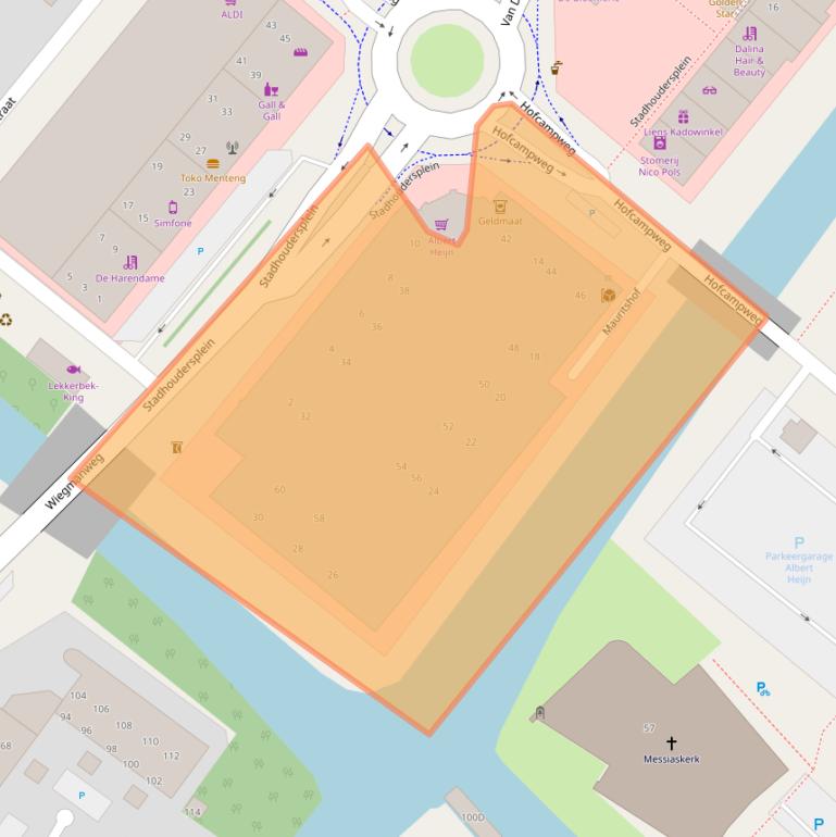 Kaart van postcodegebied 2241EC.