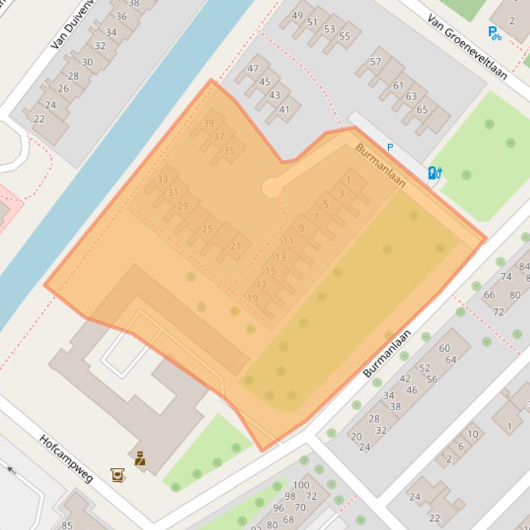 Kaart van postcodegebied 2241JD.