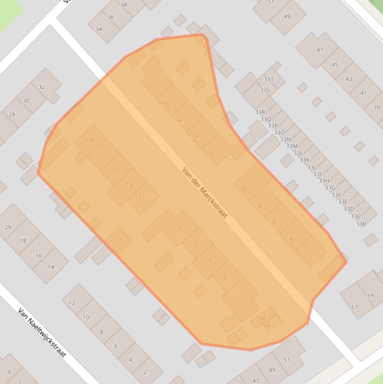 Kaart van postcodegebied 2241JL.