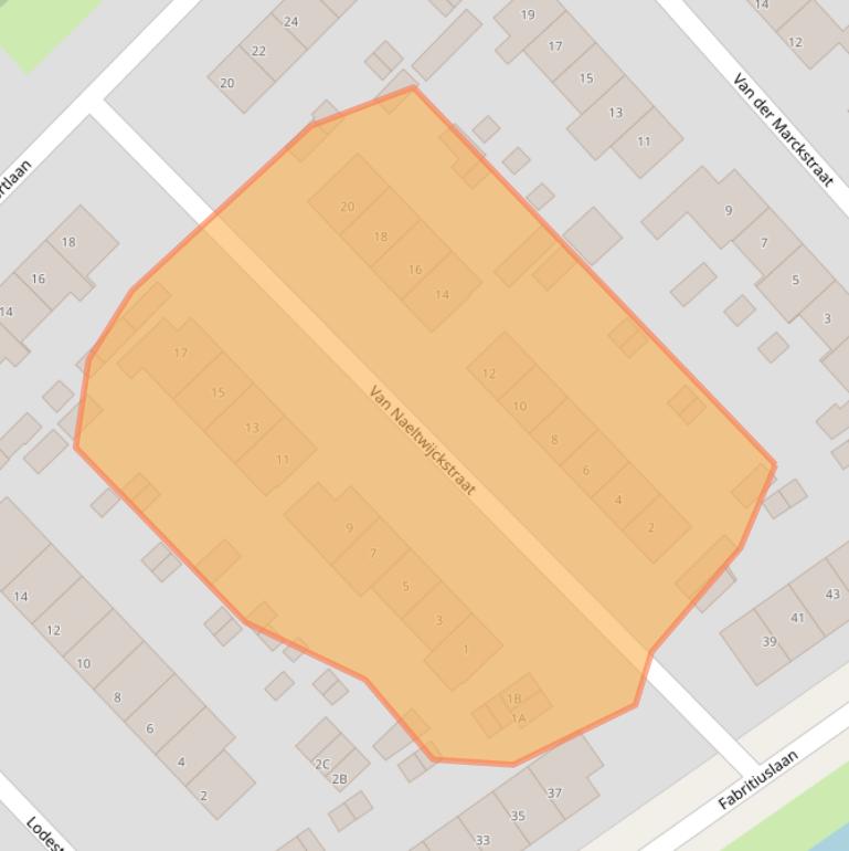 Kaart van postcodegebied 2241JM.