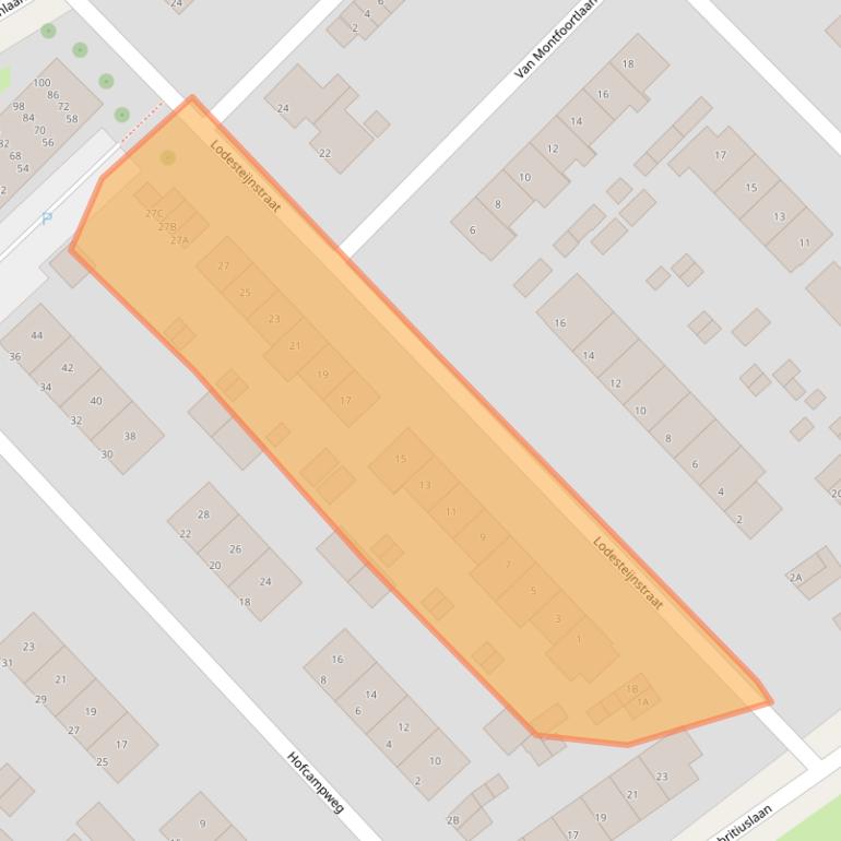 Kaart van postcodegebied 2241JN.