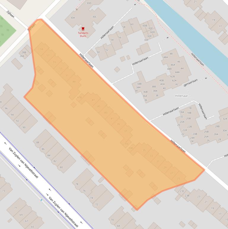 Kaart van postcodegebied 2241JX.