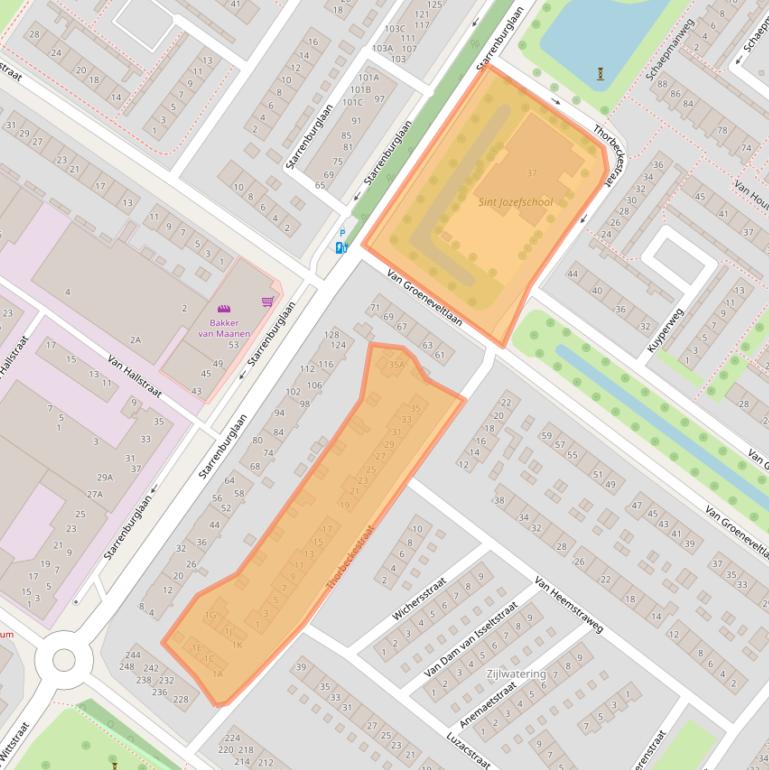 Kaart van postcodegebied 2241KR.