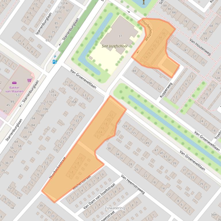 Kaart van postcodegebied 2241KS.